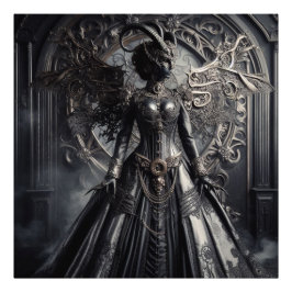 Steampunk Fantasy Mörker Djävul Mode Fototryck
