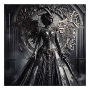 Steampunk Fantasy Mörker Djävul Mode Fototryck