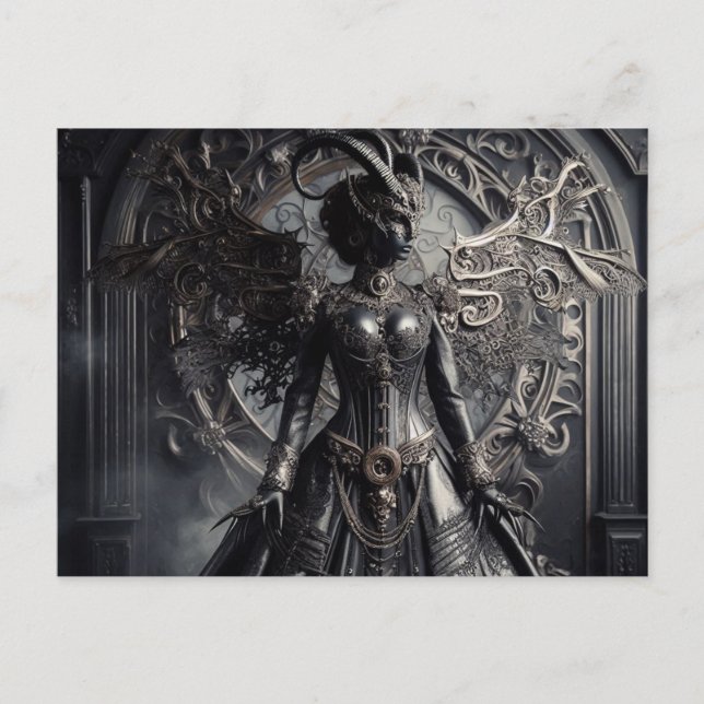 Steampunk Fantasy Mörkret Demon Mode Vykort (Framsida)