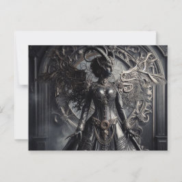 Steampunk Fantasy Mörkret Demon Mode Vykort