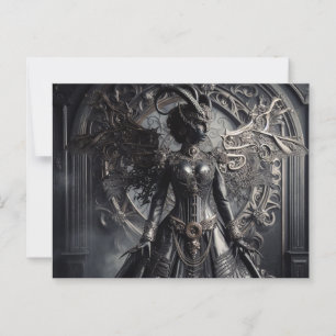 Steampunk Fantasy Mörkret Demon Mode Vykort