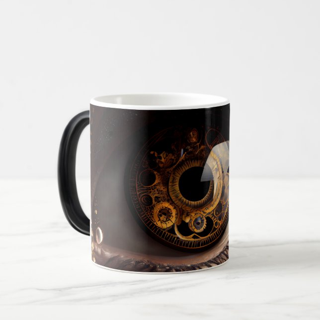 Steampunk Fantasy Söt Glitter Öga Closeup Magisk Mugg (Framsida vänster)