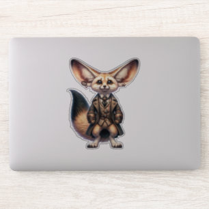 Steampunk Fennec Fox Transparent etikett