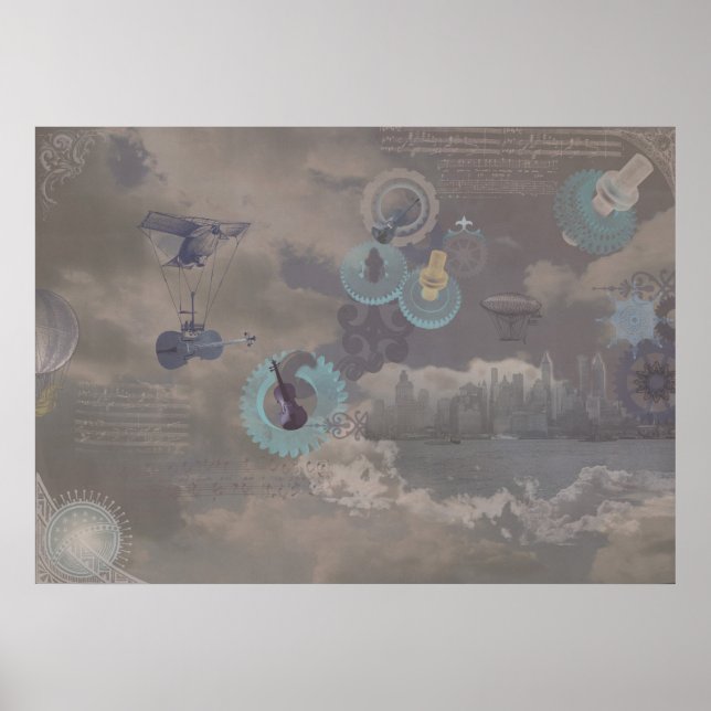 Steampunk Fiddle Strings Poster (Framsidan)