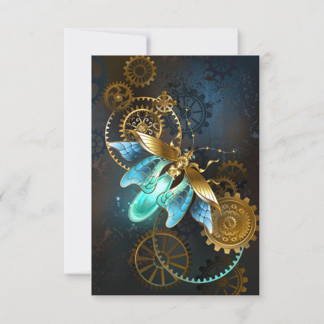 Steampunk Firefly Anteckningskort (Framsida)