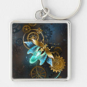 Steampunk Firefly Fyrkantig Silverfärgad Nyckelring
