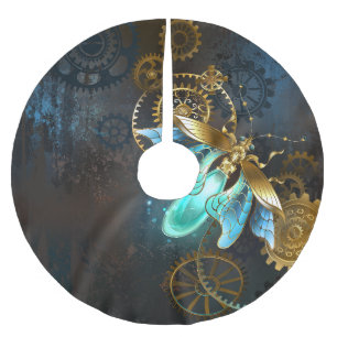 Steampunk Firefly Julgransmatta Borstad Polyester