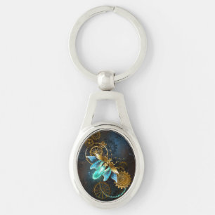 Steampunk Firefly Ovalt Silverfärgad Nyckelring