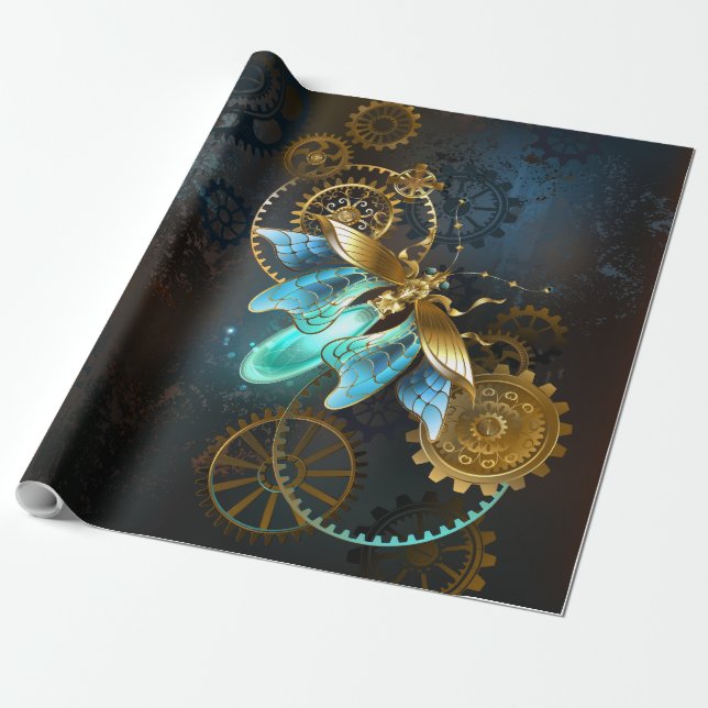 Steampunk Firefly Presentpapper (Utrullad)