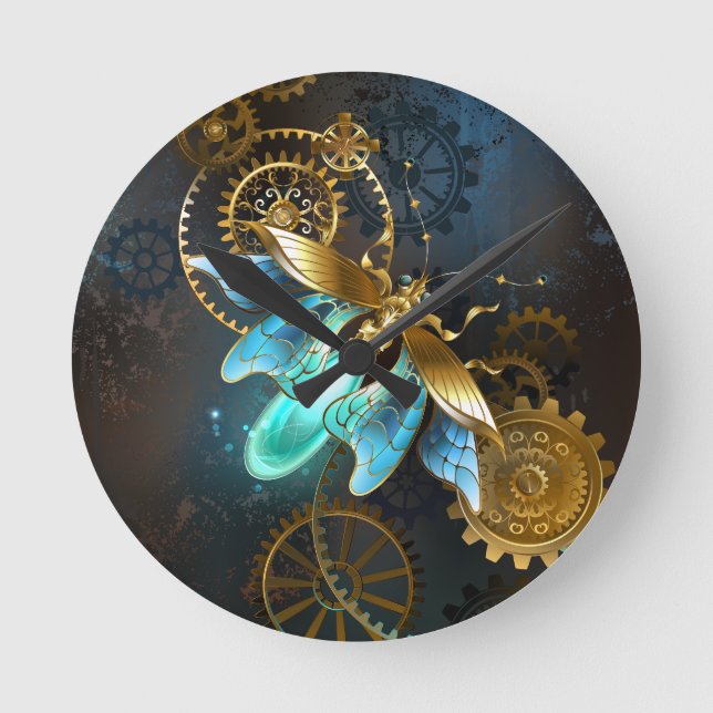 Steampunk Firefly Rund Klocka (Framsida)