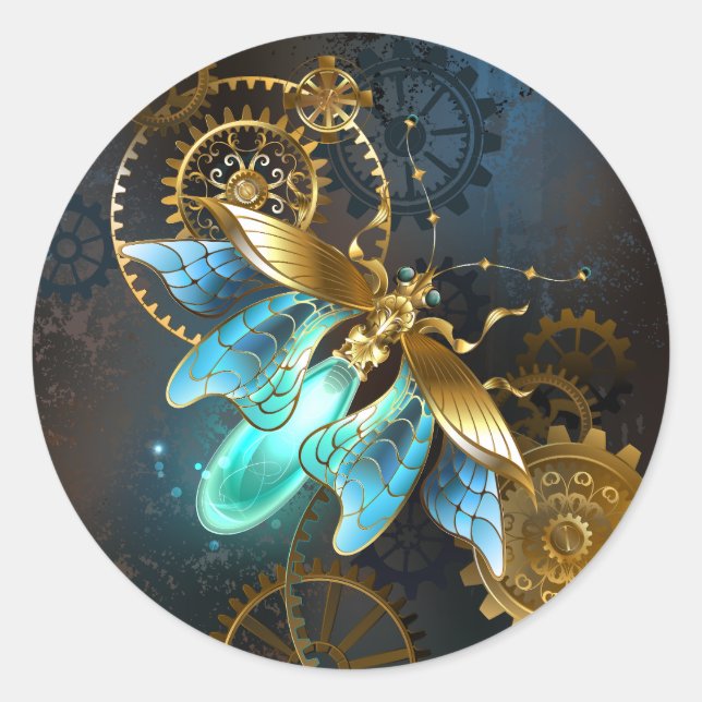Steampunk Firefly Runt Klistermärke (Framsida)