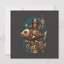Steampunk Fish Vintage Retro Stil