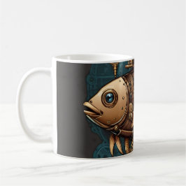 Steampunk Fish Vintage Retro Stil Kaffemugg