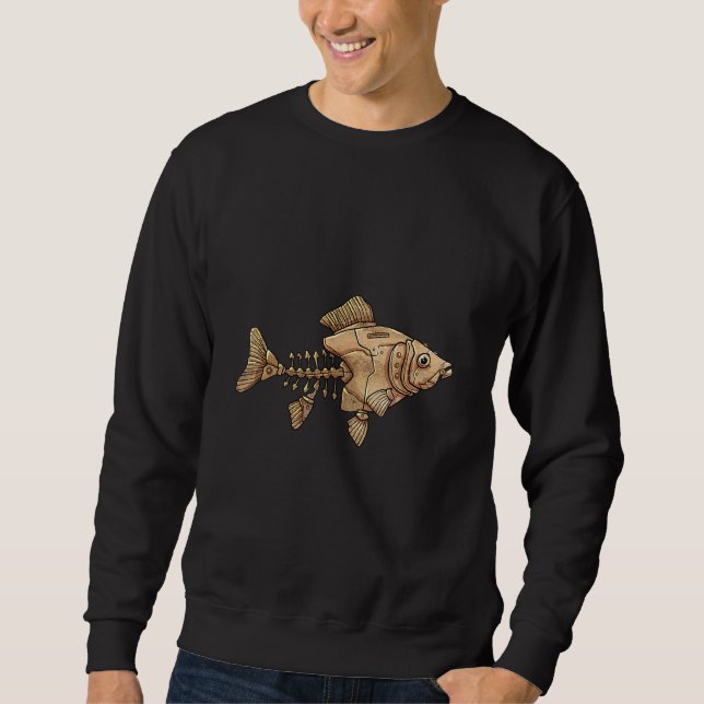 Steampunk Fiskdjur Lång Ärmad Tröja (Framsida)