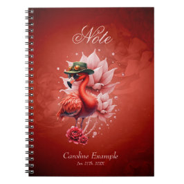 Steampunk Flamingo - Fantasy Digital Artwork Anteckningsbok