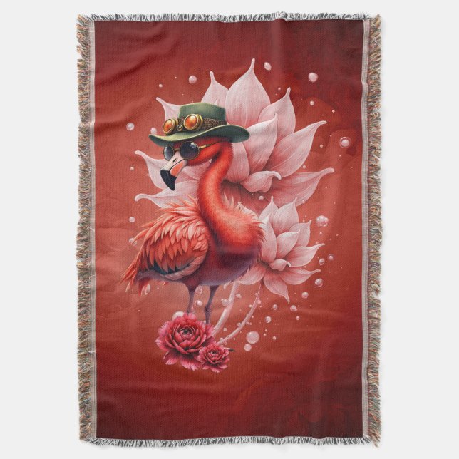 Steampunk Flamingo - Fantasy Digital Artwork Filt (Framsidan Vertikal)