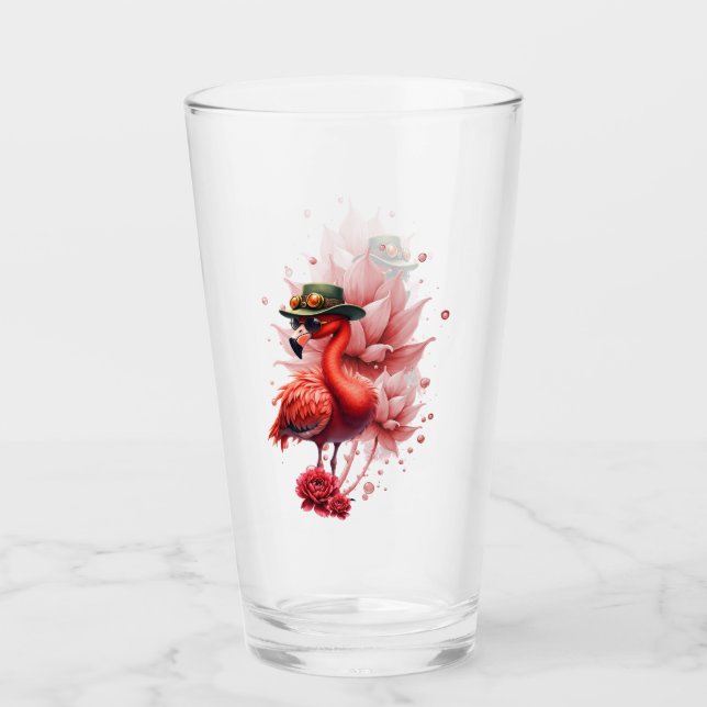 Steampunk Flamingo - Fantasy Digital Artwork Glaskopp (Framsida)