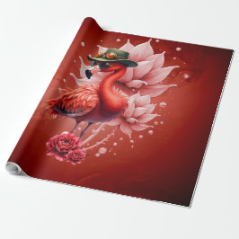 Steampunk Flamingo - Fantasy Digital Artwork Presentpapper