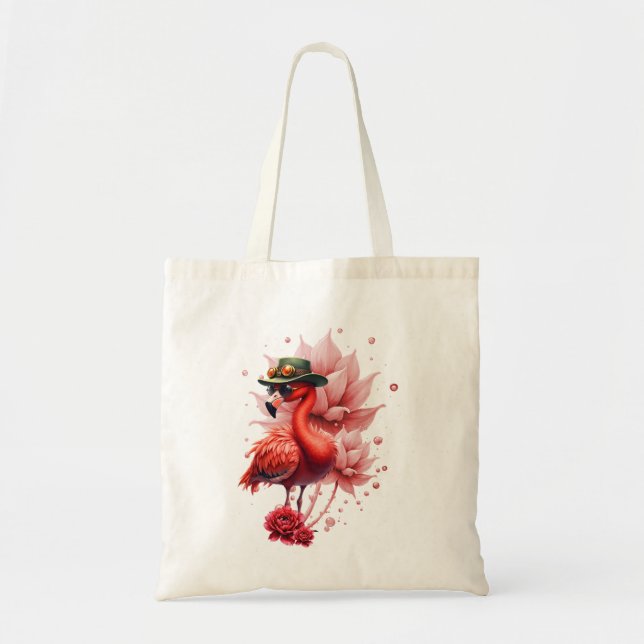 Steampunk Flamingo - Fantasy Digital Artwork Tygkasse (Framsidan)