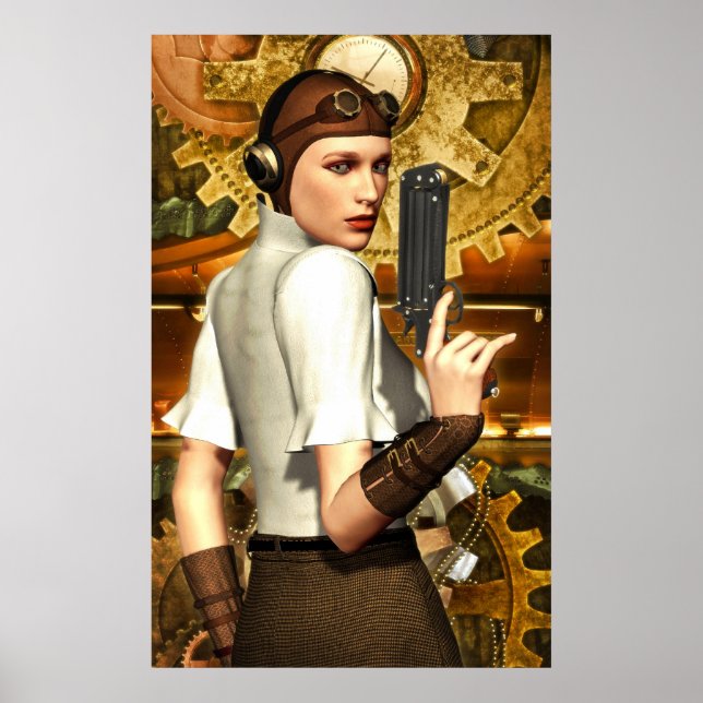 Steampunk-flicka Poster (Framsidan)