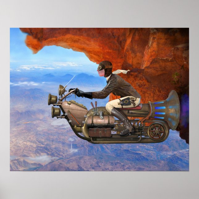 Steampunk Flies Maskin Poster (Framsidan)