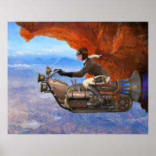 Steampunk Flies Maskin Poster