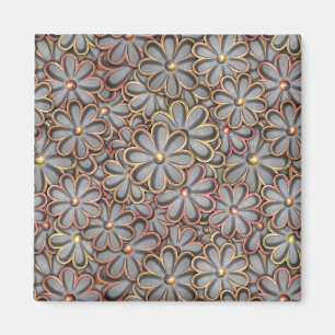 Steampunk flower power magnet