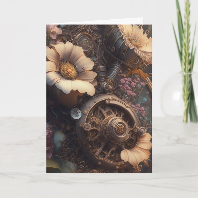 Steampunk Flowers | Checka in Kort (Framsida)