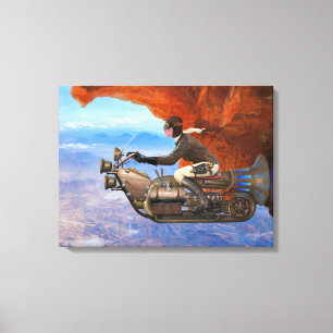 Steampunk, flygande Maskin Canvastryck