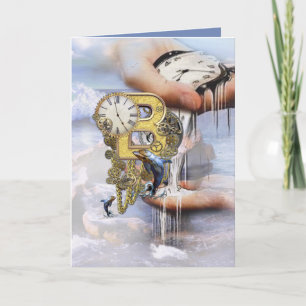 Steampunk-födelsedag brev B Kort