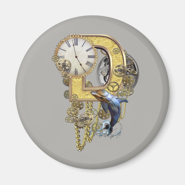 Steampunk - födelsedag brev-D Magnet (Framsidan)