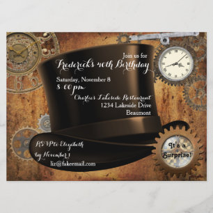 Steampunk Födelsedagsfest Inbjudan