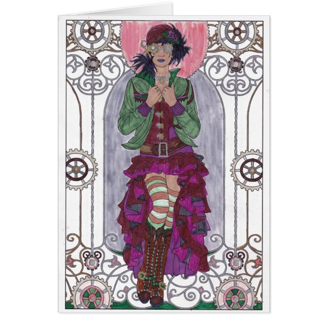 Steampunk - födelsedagskort - SF2 Hälsningskort (Framsidan)