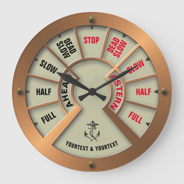 Steampunk Frakts Telegraph Chadburn-mall Stor Klocka (Framsida)