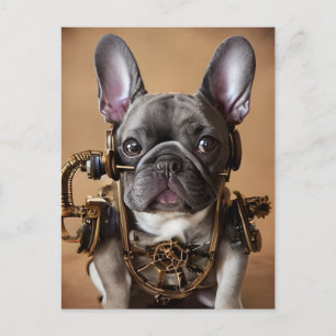 Steampunk Fransk Bulldog-vykort Vykort