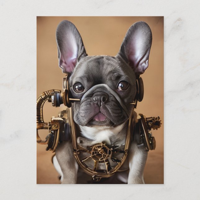 Steampunk Fransk Bulldog-vykort Vykort (Framsida)