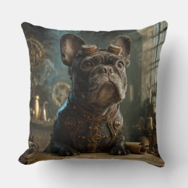 Steampunk Frenchie (Edition 1) - Throw Pillow Kudde