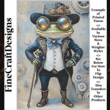 Steampunk Frog in Best Blue Clothes R6F Decoupage