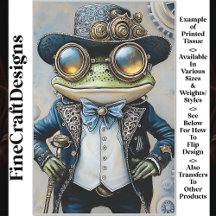 Steampunk Frog in Best Blue Clothes R6H Decoupage