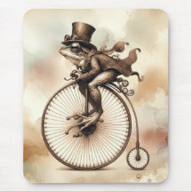Steampunk Frog Riding a Penny farthing Bike