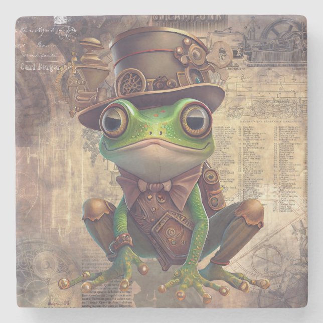 Steampunk Frog Stenunderlägg (Framsidan)