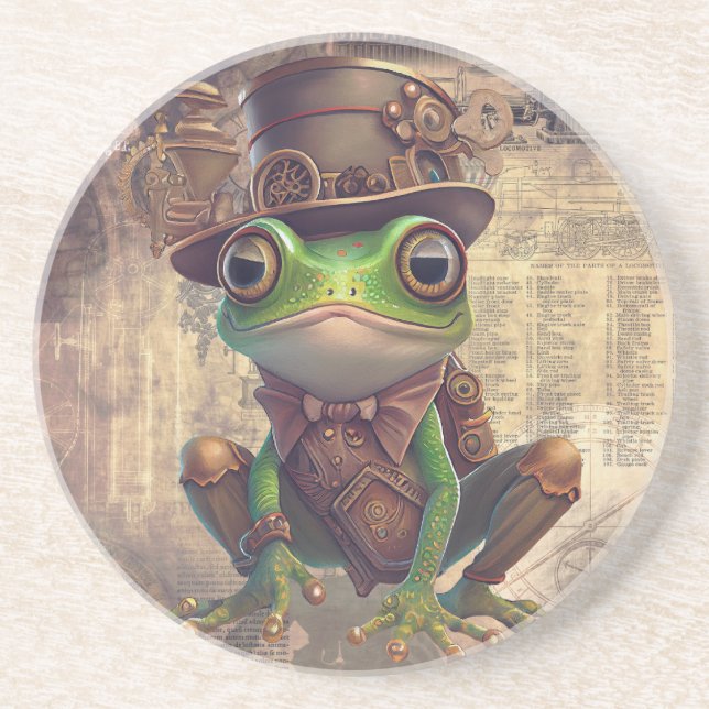 Steampunk Frog Underlägg (Framsidan)