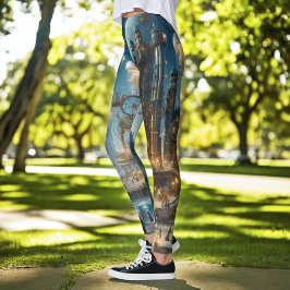 Steampunk Futuristiska Ancient City med Jellyfish Leggings