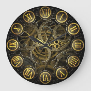 Steampunk, gammal segrarväxel stil stor klocka