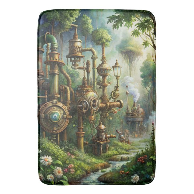 Steampunk Garden Bath Mat Badrumsmatta (Framsidan (Vertikal))