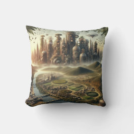 Steampunk Garden City Fantasy City Kudde
