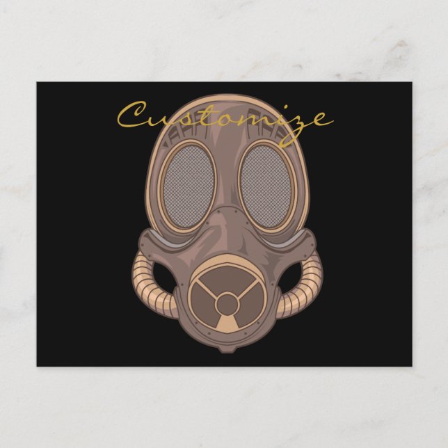 Steampunk Gas Mask Thunder_Cove Vykort (Framsida)