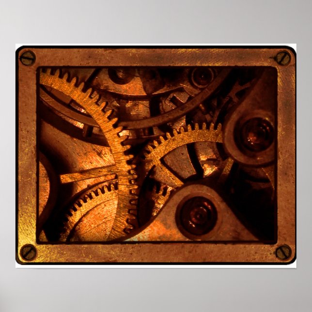 Steampunk Gears Clockwork Poster (Framsidan)