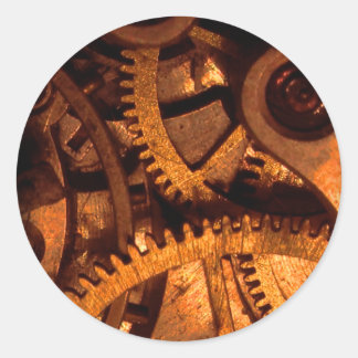 Steampunk Gears Clockwork Sticker Runt Klistermärke