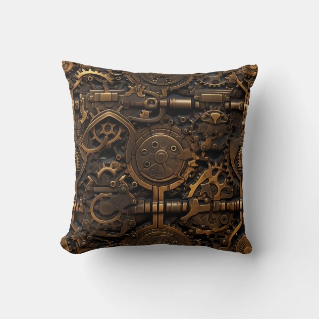 Steampunk Gears Dekorativ kudde (Framsida)